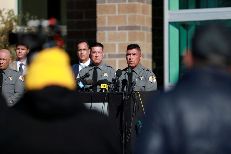&copy; Reuters. FILE PHOTO: Santa Fe County Sheriff Adan Mendoza speaks at a news conference after actor Alec Baldwin accidentally shot and killed cinematographer Halyna Hutchins on the film set of the movie "Rust" in Santa Fe, New Mexico, U.S., October 27, 2021.  REUTER