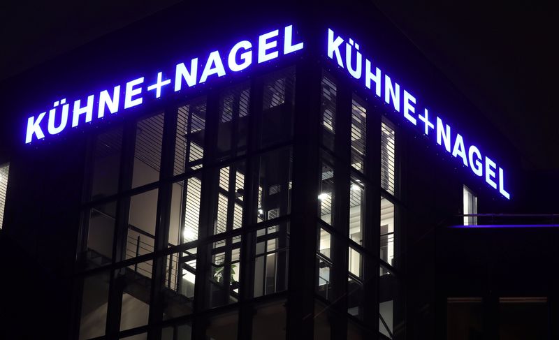 &copy; Reuters. FILE PHOTO: Logo of Swiss logistics group Kuehne + Nagel is seen at its headquarters, in Schindellegi, Switzerland November 30, 2020.  REUTERS/Arnd Wiegmann