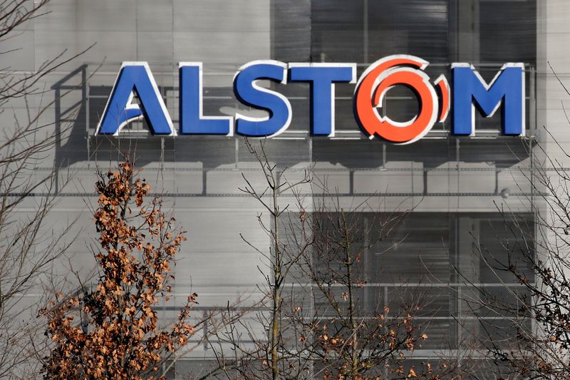 &copy; Reuters. FILE PHOTO: A logo of Alstom is seen at the Alstom's plant in Semeac near Tarbes, France, February 15, 2019.   REUTERS/Regis Duvignau