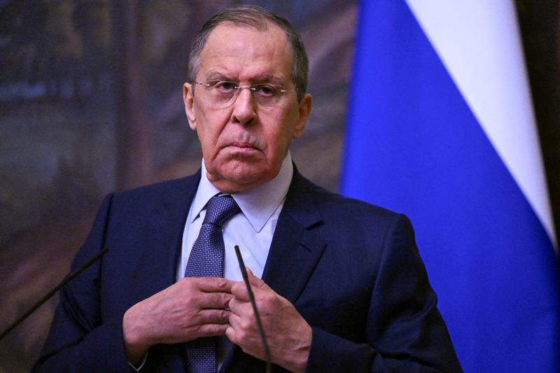 &copy; Reuters. Il ministro degli Esteri russo Sergei Lavrov a Mosca, Russia, 24 marzo 2022. Kirill Kudryavtsev/Pool via REUTERS/File Photo