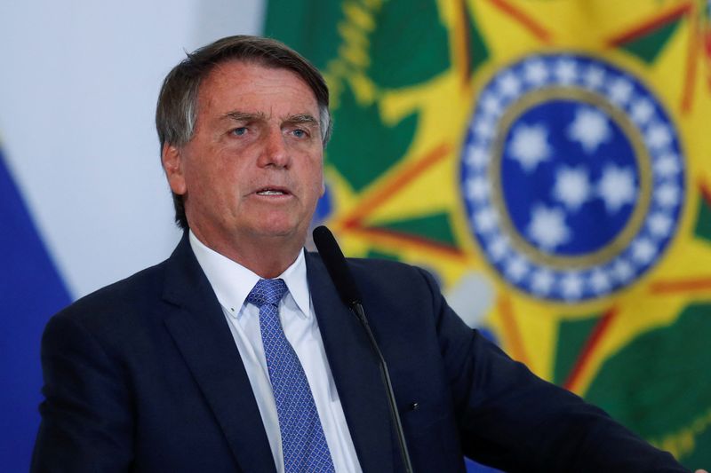 &copy; Reuters. Presidente Jair Bolsonaro durante cerimônia no Palácio do Planalto
18/04/2022 REUTERS/Adriano Machado