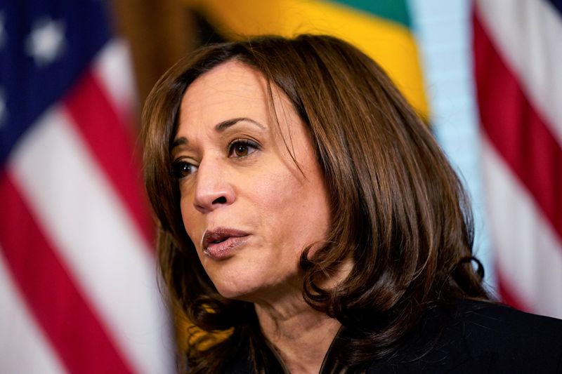 &copy; Reuters. La vicepresidente Usa Kamala Harris alla Casa Bianca, a Washington. REUTERS/Elizabeth Frantz