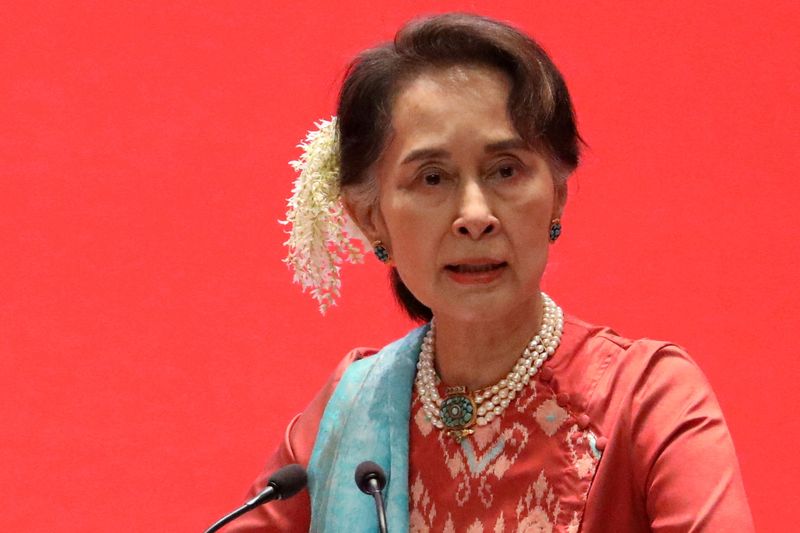 &copy; Reuters. FILE PHOTO: Myanmar's State Counsellor Aung San Suu Kyi attends Invest Myanmar in Naypyitaw, Myanmar, January 28, 2019. REUTERS/Ann Wang