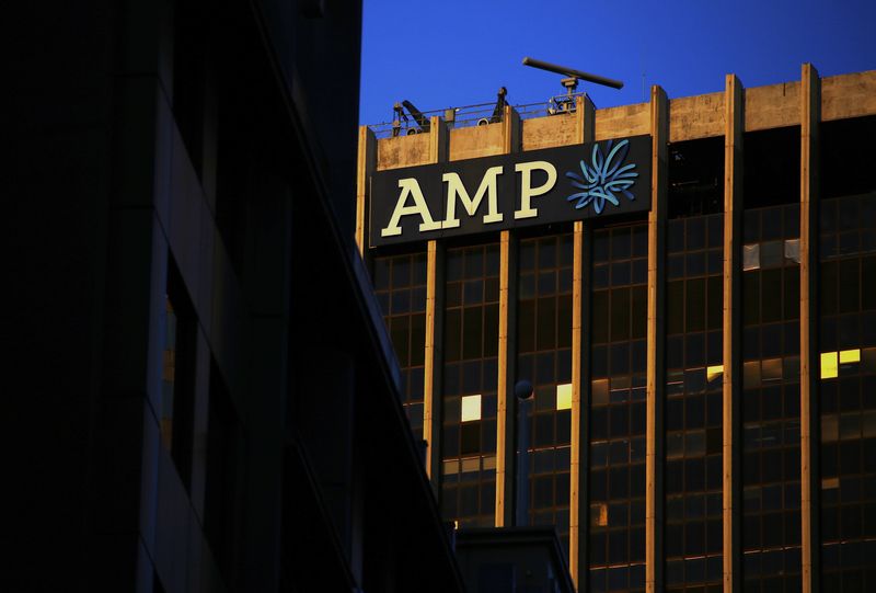 &copy; Reuters. FILE PHOTO: The logo of AMP Ltd, Australia's biggest retail wealth manager, adorns their head office located in central Sydney, Australia, May 5, 2017. REUTERS/David Gray