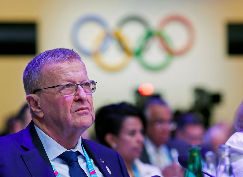 &copy; Reuters. عضور اللجنة الأولمبية الأسترالية جون كوتس يحضر الدورة 135 للألعاب الأولمبية 2020 في لوزان. صورة من أرشيف رويترز 