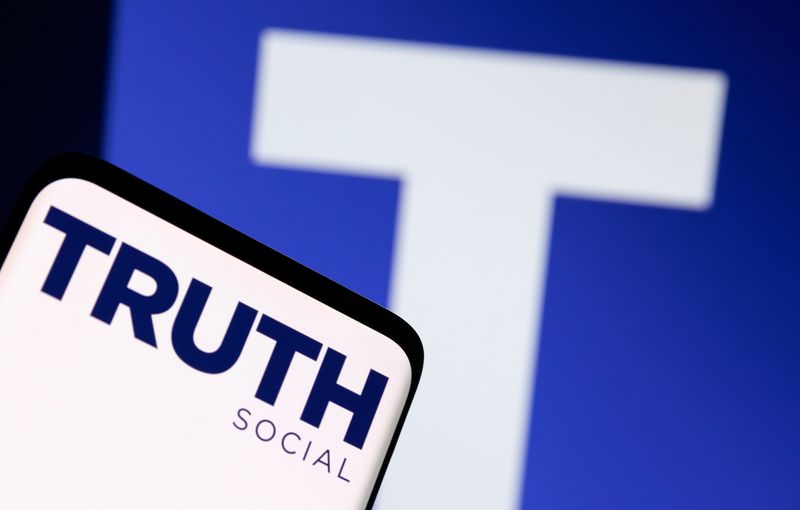 &copy; Reuters. The Truth social network logo is seen displayed in this picture illustration taken February 21, 2022. REUTERS/Dado Ruvic/Illustration