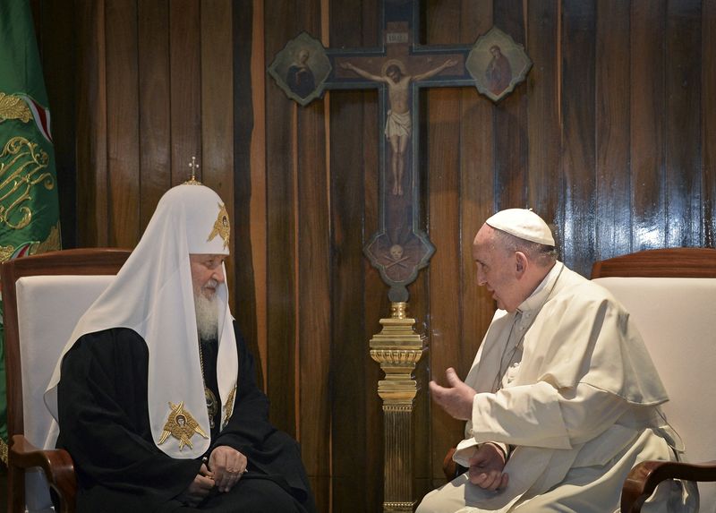 &copy; Reuters. Papa Francisco e Patriarca Ortodoxo Russo Kirill durante encontro em Havana, em 2016
12/02/2016 REUTERS/Adalberto Roque/Pool