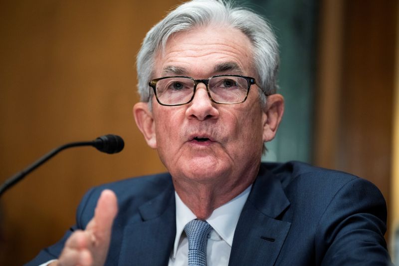 &copy; Reuters. U.S. Federal Reserve Chairman Jerome Powell testifies during the Senate Banking Committee hearing titled "The Semiannual Monetary Policy Report to the Congress", in Washington, U.S., March 3, 2022.  Tom Williams/Pool via REUTERS