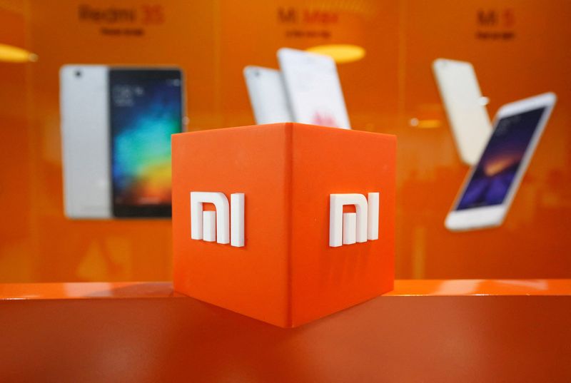 &copy; Reuters. FILE PHOTO: The logo of Xiaomi is seen inside the company's office in Bengaluru, India, January 18, 2018. REUTERS/Abhishek N. Chinnappa