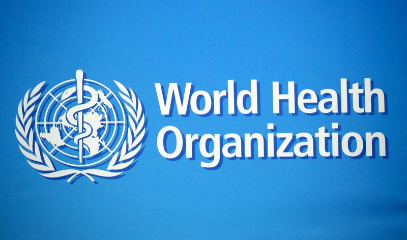 &copy; Reuters. شعار منظمة الصحة العالمية في مقرها بجنيف في سويسرا في صورة من أرشيف رويترز.