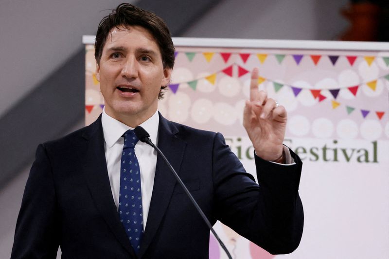 &copy; Reuters. رئيس الوزراء الكندي جاستن ترودو في أوتاوا في الثاني من مايو أيار 2022. تصوير:  بلير جابل - رويترز. 