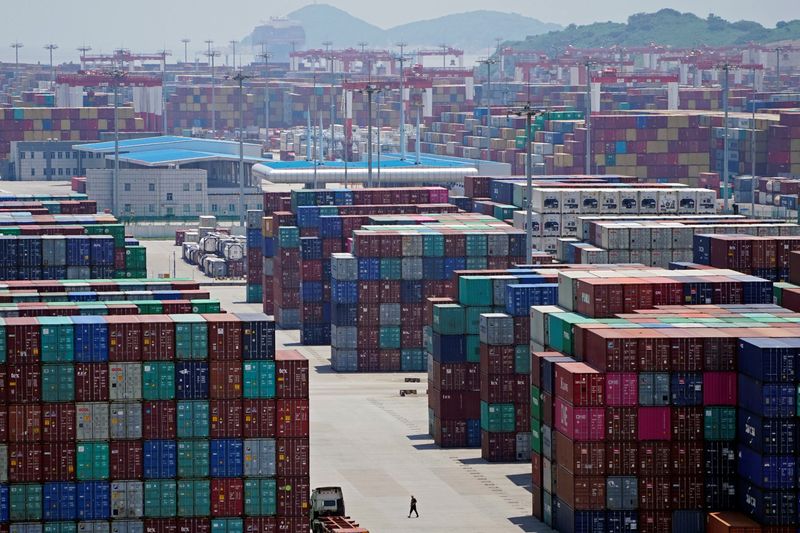 &copy; Reuters. Contêineres no Porto de Yangshan, em Xangai
06/08/2019. REUTERS/Aly Song/Files