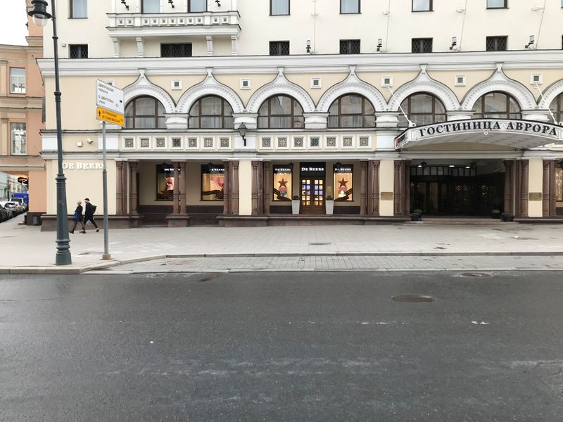 Pro-military symbols adorn shop windows of western brands in Moscow