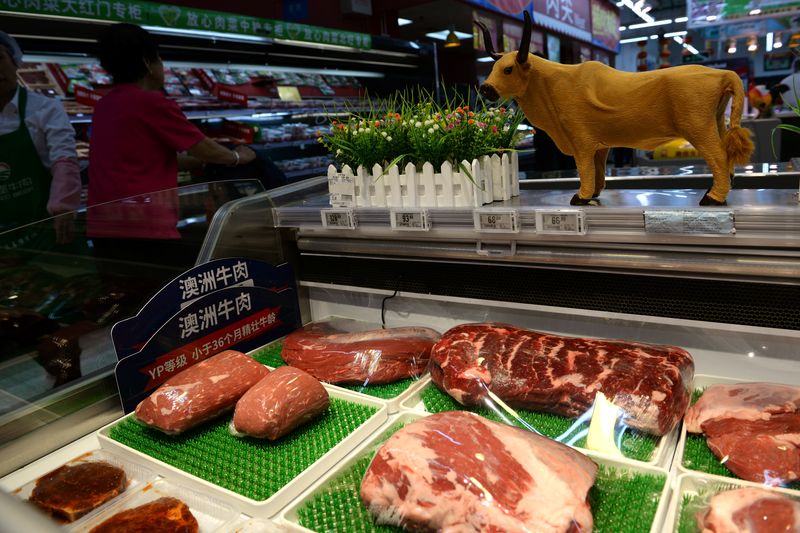 &copy; Reuters. Venda de carne no Walmart em Pequim, China. 
23/09/2019
REUTERS/Tingshu Wang