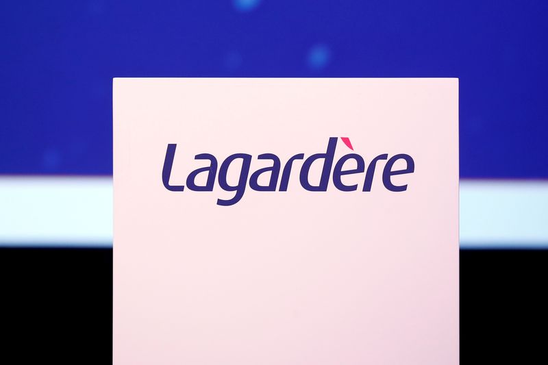 &copy; Reuters. FILE PHOTO: The logo of French media group Lagardere is seen during the groups annual general meeting in Paris, France, May 3, 2016. REUTERS/Benoit Tessier