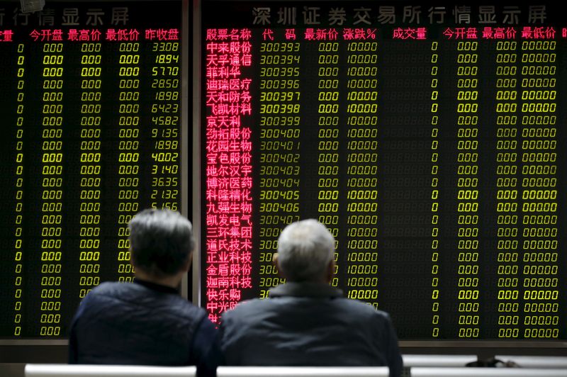 &copy; Reuters. Imagen de archivos de inversores esperando la apertura de la Bolsa de China frente a una pantalla electrónica de una correduría de Pekín, China. 8 enero 2016. REUTERS/Jason Lee