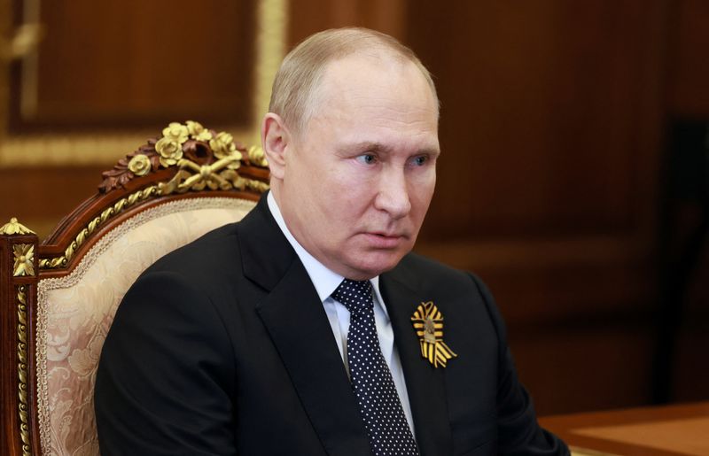&copy; Reuters. الرئيس الروسي فلاديمير بوتين في موسكو يوم التاسع من مايو أيار 2022. صورة لرويترز من وكالة سبوتنيك للأنباء.