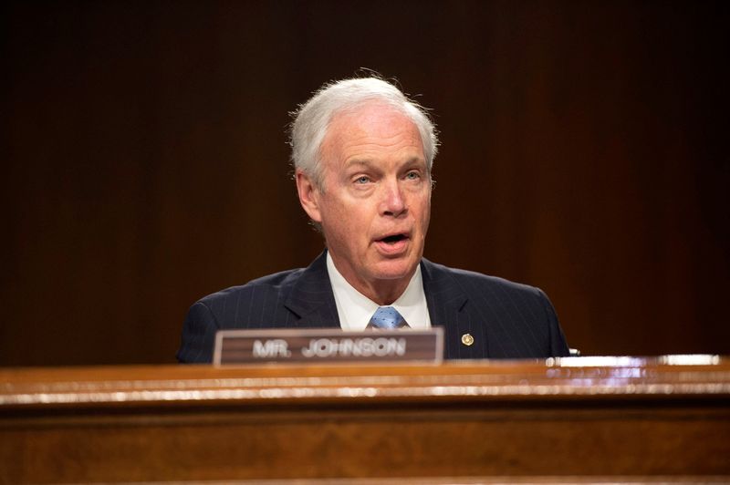 &copy; Reuters. FILE PHOTO: Senator Ron Johnson (R-WI) speaks during a Senate Foreign Relations Committee hearing on the Fiscal Year 2023 Budget at the U.S. Capitol in Washington, U.S., April 26, 2022. Bonnie Cash/Pool via REUTERS