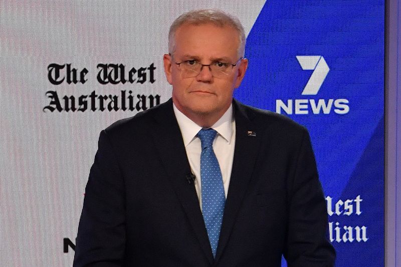 &copy; Reuters. FILE PHOTO: Australian Prime Minister Scott Morrison attends the third leaders' debate at the Seven Network Studios during the 2022 federal election campaign, in Sydney, Australia May 11, 2022. Mick Tsikas/Pool via REUTERS/File Photo