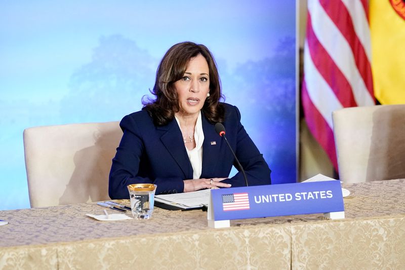&copy; Reuters. FILE PHOTO: U.S. Vice President Kamala Harris speaks during an event with leaders of the Association of Southeast Asian Nations (ASEAN) as part of the U.S.-ASEAN Special Summit, in Washington, U.S., May 13, 2022. REUTERS/Elizabeth Frantz