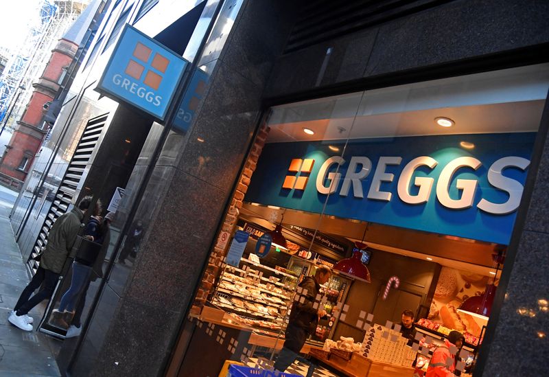 &copy; Reuters. FILE PHOTO: Customers enter a branch of Greggs bakery chain in London, Britain, January 5, 2022. REUTERS/Toby Melville