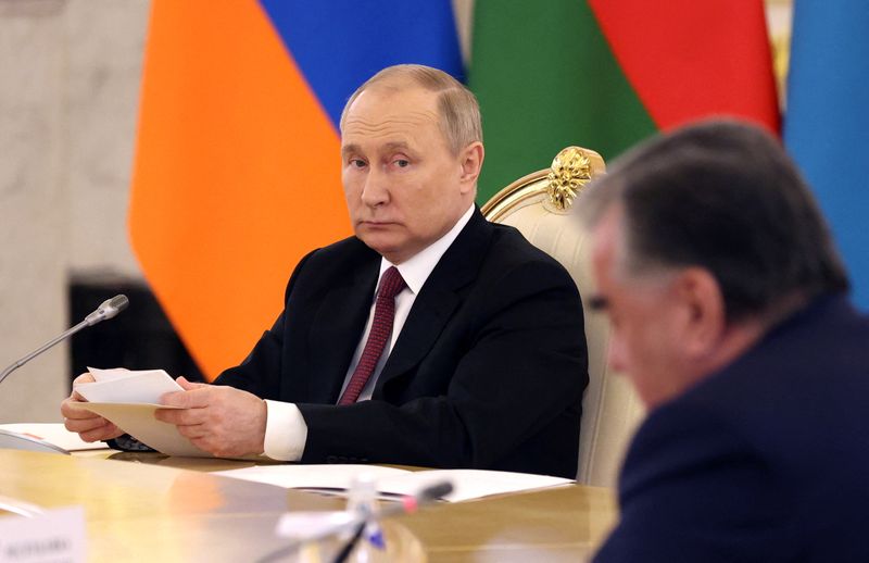 &copy; Reuters. Presidente da Rússia, Vladimir Putin, durante reunião da Organização do Tratado de Segurança Coletiva em Moscou
16/05/2022 Sputnik/Anton Novoderezhkin/Pool via REUTERS