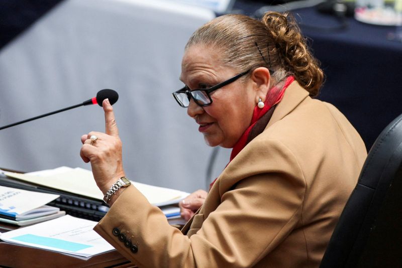 &copy; Reuters. FILE PHOTO: Guatemala's Attorney General Maria Consuelo Porras speaks during a meeting with the Nominating Committee for the election of the Attorney General, as part of the process for the appointment to the attorney general position, for which she is se