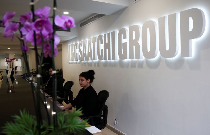 &copy; Reuters. FILE PHOTO: Signage is seen at the reception of the M&C Saatchi office in central London, Britain, January 6, 2022. REUTERS/Henry Nicholls
