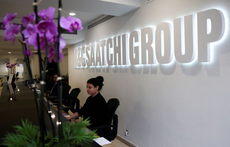 &copy; Reuters. FILE PHOTO: Signage is seen at the reception of the M&C Saatchi office in central London, Britain, January 6, 2022. REUTERS/Henry Nicholls/