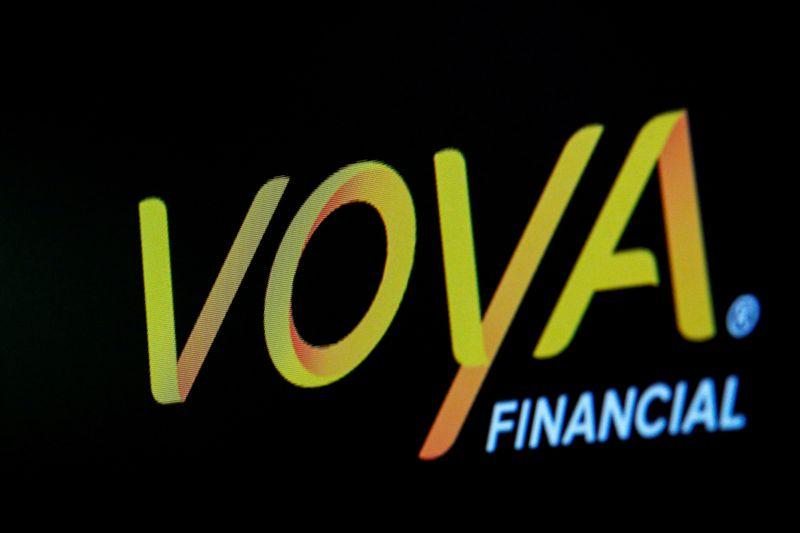 &copy; Reuters. FILE PHOTO: The Voya Financial Inc. logo is displayed on a screen on the floor of the New York Stock Exchange (NYSE) in New York, U.S., May 3, 2018. REUTERS/Brendan McDermid