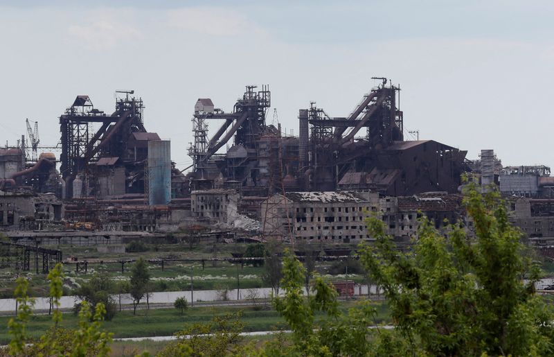 &copy; Reuters. Foto de archivo de la planta siderúrgica de Azovstal en Mariupol
May 15, 2022. REUTERS/Alexander Ermochenko