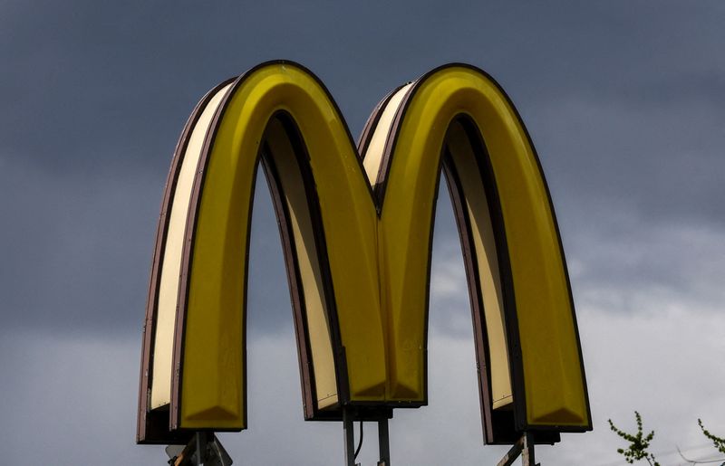 &copy; Reuters. FILE PHOTO: A sign with the logo is on display outside a McDonald&apos;s restaurant in Moscow