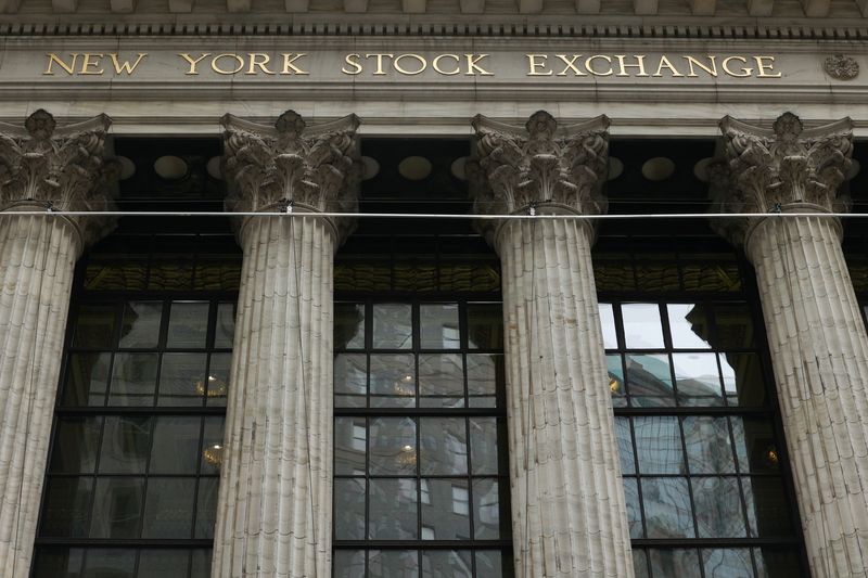 © Reuters. FILE PHOTO: The New York Stock Exchange (NYSE) in New York City, where markets roiled after Russia continues to attack Ukraine, in New York, U.S., February 24, 2022.   REUTERS/Caitlin Ochs