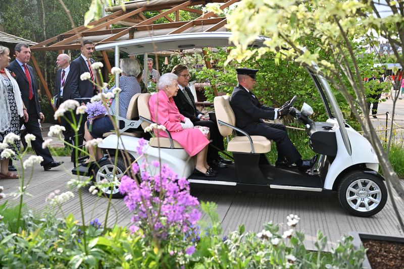 &copy; Reuters. الملكة إليزابيث تزور معرض تشيلسي للزهور في لندن يوم الاثنين. صورة من ممثل لوكالات الأنباء.