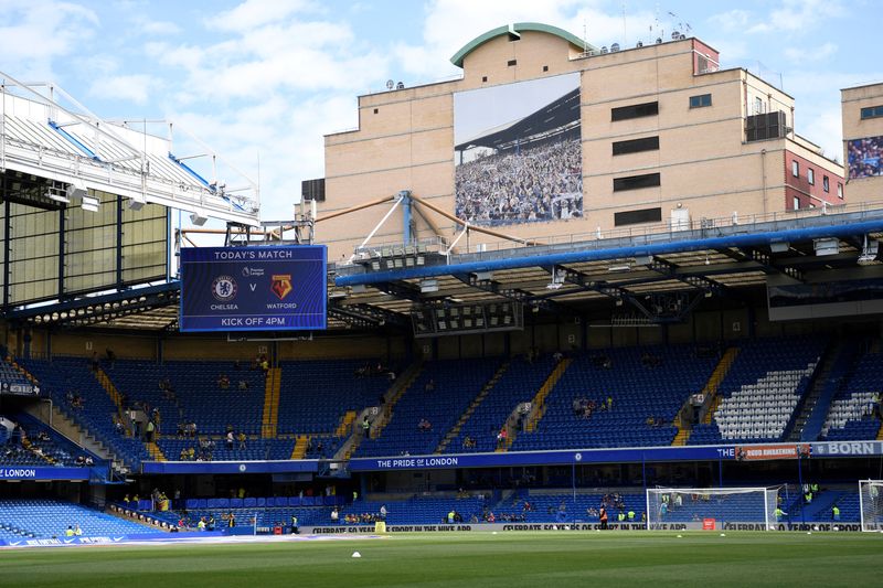 &copy; Reuters. Vista general del estadio Stamford Bridge antes de un partido por la Premier League entre el Chelsea y el Watford, en Londres, Inglaterra - Mayo 22, 2022. Action Images vía Reuters/Tony Obrien 