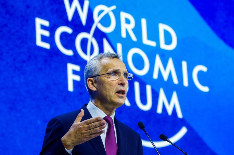 &copy; Reuters. Secretário-geral da Otan, Jens Stoltenberg, discursa durante Fórum Econômico Mundial, em Davos, na Suíça
24/05/2022 REUTERS/Arnd Wiegmann