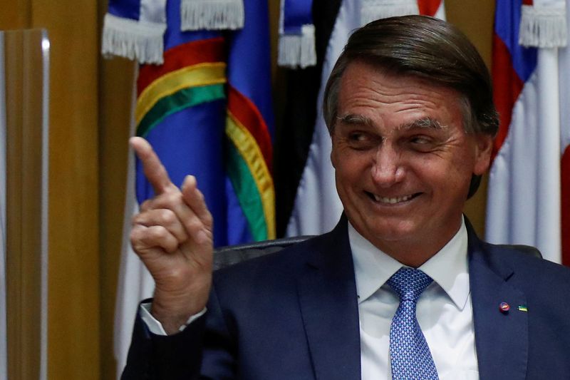 &copy; Reuters. Presidente Jair Bolsonaro durante cerimônia no Tribunal Superior do Trabalho, em Brasília
19/05/2022 REUTERS/Adriano Machado