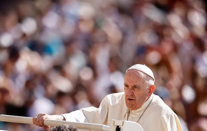 &copy; Reuters. Papa Francisco durante audiência geral semanal no Vaticano
25/05/2022 REUTERS/Yara Nardi