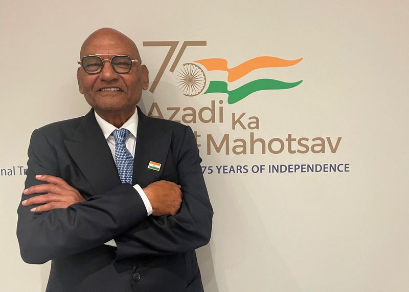 © Reuters. Anil Agarwal, Chairman of Vedanta Resources Ltd., poses after an interview with Reuters during the World Economic Forum (WEF) in the Alpine resort of Davos, Switzerland, May 25, 2022. Picture taken May 25, 2022. REUTERS/Aditya Kalra