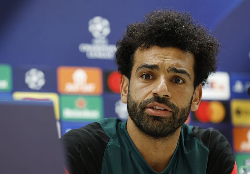 &copy; Reuters. El futbolista egipcio Mohamed Salah durante una rueda de prensa celebrada en el centro de entrenamiento AXA de Liverpool, Reino Unido, el 25 de mayo de 2022. Reuters/Jason Cairnduff