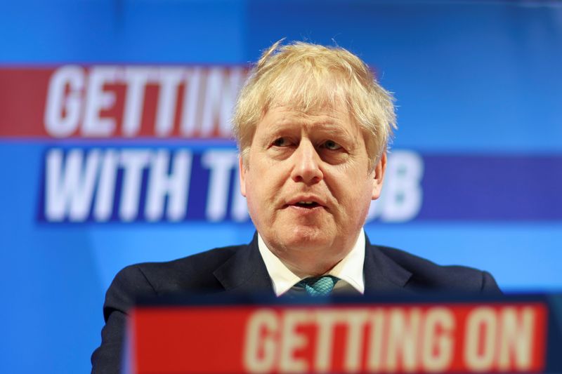 &copy; Reuters. Foto de archivo del primer ministro británico, Boris Johnson, en un evento en Blackpool
Mar 19, 2022. REUTERS/Phil Noble