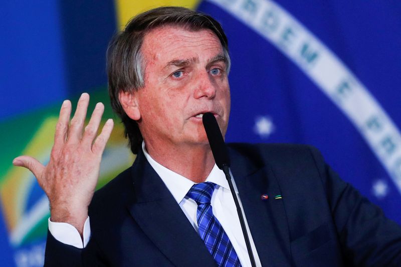 &copy; Reuters. Presidente Jair Bolsonaro durante cerimônia no Palácio do Planalto
25/05/2022 REUTERS/Adriano Machado