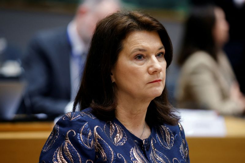 &copy; Reuters. Ministra das Relações Exteriores da Suécia, Ann Linde, durante reunião em Bruxelas
21/03/2022 REUTERS/Johanna Geron