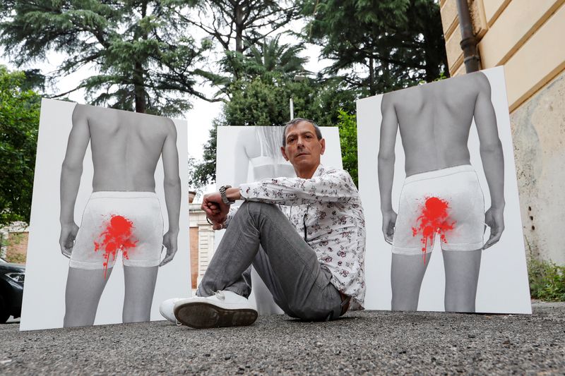 &copy; Reuters. Francesco Zanardi, 51, a victim of church sexual abuse, and founder and president of Rete l'Abuso (The Abuse Network), poses for a photograph after holding a flash mob outside the Vatican embassy to Italy, calling for an investigation into sexual abuse in