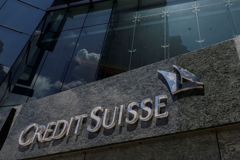 &copy; Reuters. Logo do Credit Suisse em Hong Kong
08/08/2023 REUTERS/Tyrone Siu