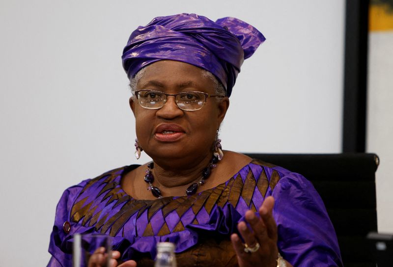 &copy; Reuters. FILE PHOTO: World Trade Organization (WTO) Director-General Ngozi Okonjo-Iweala attends a news conference following a meeting at the Federal Chancellery in Berlin, Germany November 29, 2022. REUTERS/Michele Tantussi/File Photo