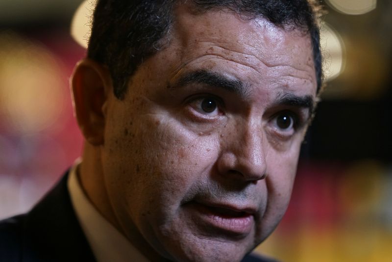 &copy; Reuters. FILE PHOTO: .S. Rep. Henry Cuellar (D-TX) gives an interview in Laredo, Texas, U.S., October 9, 2019. Picture taken October 9, 2019.  REUTERS/Veronica Cardenas/File Photo