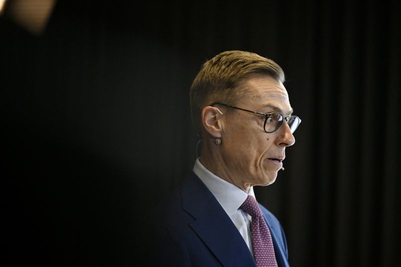 &copy; Reuters. Finland's Alexander Stubb of the National Coalition Party (NCP), who declared himself the winner of Sunday's second round of the Finnish presidential election, attends a press conference in Helsinki, Finland on February 12, 2024. Antti Aimo-Koivisto/Lehti