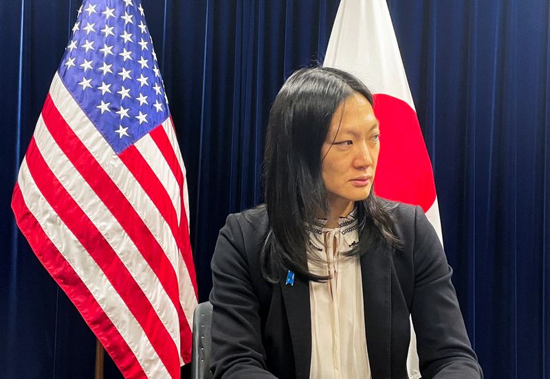 &copy; Reuters. U.S. Special Envoy on North Korean Human Rights Issues Julie Turner speaks to media at the U.S. embassy in Tokyo, Japan February 14, 2024.  REUTERS/John Geddie