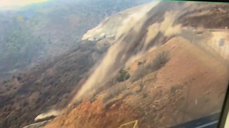 &copy; Reuters. A CCTV monitor shows a landslide at an Anagold Mining operation in Ilic, Turkey February 13, 2024 in this screen grab from a  social media video. Mustafa Sarigul via X/via REUTERS